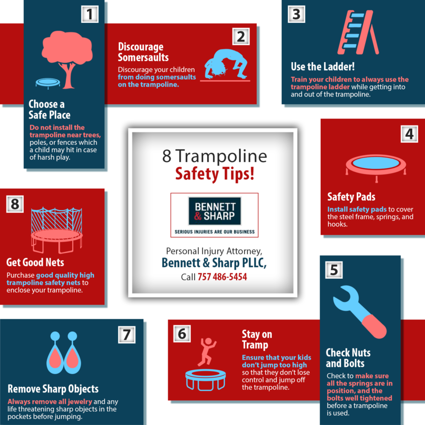 8 Trampoline Safety Tips! | Shared Info Graphics